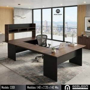 Mobleofi | Escritorio económico con doble librero C001