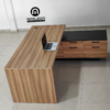 Escritorio moderno y minimalista, con doble cajonera en credenza, ID: L024-D-2