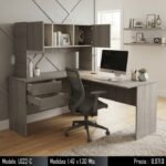 Mobleofi, Escritorio en L, Modelo: L022-C con cajones y credenza Mobleofi, Escritorio en L, Modelo: L022-C con cajones y credenza