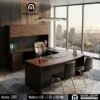 Mobleofi, Escritorio ejecutivo moderno, en forma de U, muy amplio, con cajones y librero, para casa u oficina