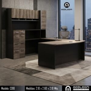 MobleOfi, Escritorio ejecutivo muy alto, con librero grande, muchos cajones archiveros y porta trajes ejecutivos MobleOfi, Escritorio ejecutivo muy alto, con librero grande, muchos cajones archiveros y porta trajes ejecutivos