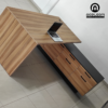 Escritorio moderno y minimalista, con doble cajonera en credenza, ID: L024-D-2
