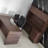 Escritorio ejecutivo, en forma de U, con cajones y librero, para casa u oficina, ID: C004