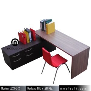 Mobleofi, Escritorio ejecutivo moderno minimalista, con cajones, multifucional, con doble cajonera, 2 cajones papeleros y 2 cajones archiveros