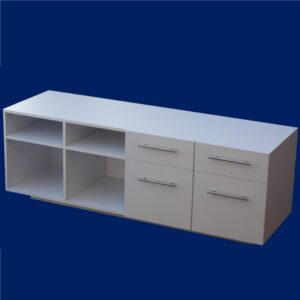 Cajonera Credenza con 4 cajones archiveros y 4 espacios libres
