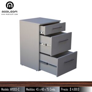 Mobleofi, Cajonera, archivero tamaño carta y cajón papelero