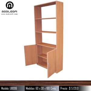ID: LIB006, Librero con puertas y repisas