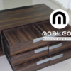 L024C4 6 Escritorio ejecutivo moderno grande con cajonera lateral y diseño industrial. Modelo L024-C-4