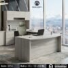 Mobleofi | Escritorio ejecutivo moderno, estilo clásico, para casa u oficina