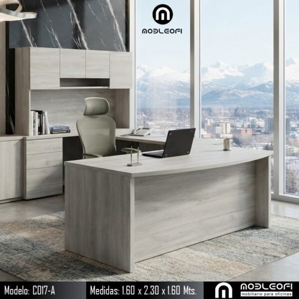 Mobleofi | Escritorio ejecutivo moderno, estilo clásico, para casa u oficina
